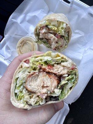 Chicken Wrap - Overall pretty solid. Lacking chicken for the price but tastes good and their sauce is great too..