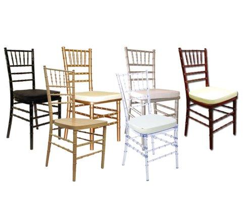 Chiavari Chairs- Gold, Silver, Black, Cream, Natural Wood, Fruit Wood