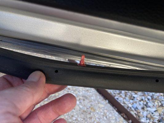 damage door seal not even attached