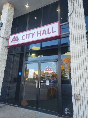 Front door entrance on Main St.