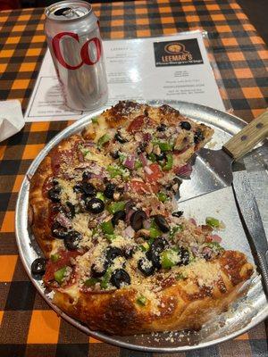 Small "The Works" pizza.