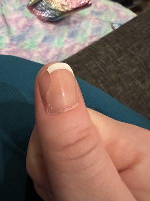 Chipped GEL nail less then 12 hours after being done