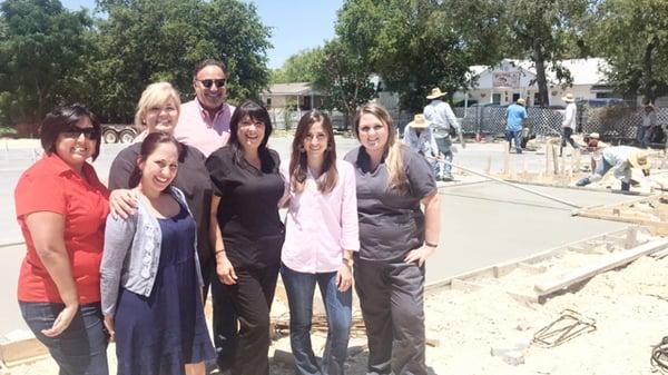 Group outing to the new office site. Construction began in October of 2015 with the pouring of the foundation.