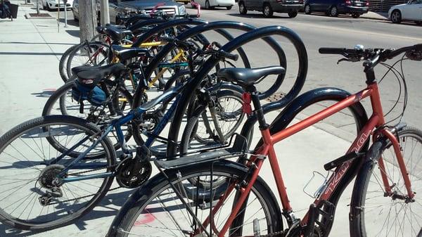 some of the bike parking available