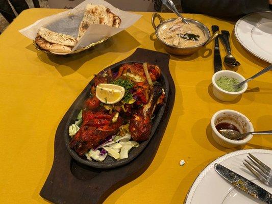 Garlic Naan Tandoori Chicken (Full) Chicken Coconut Curry