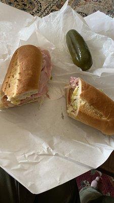 Ham and Cheese and a large pickle