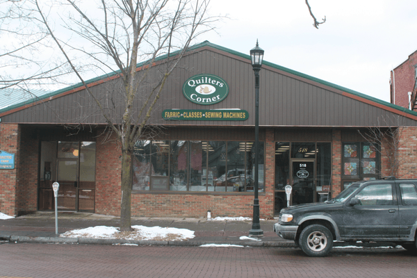 Street view of Quilters Corner. Free parking in the rear of the building.