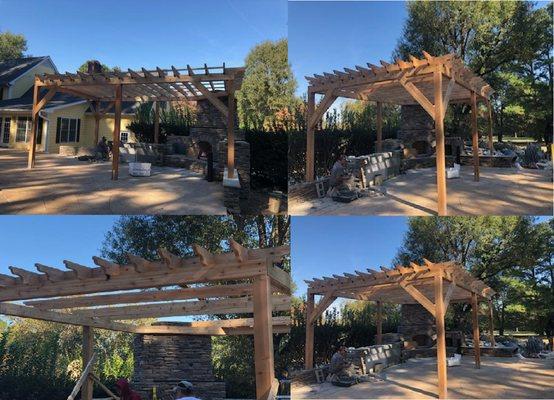 Custom Built Pergola & Fireplace