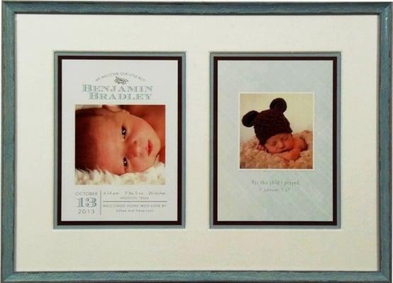 Framed birth announcement