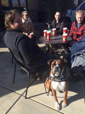 This is a team we work with in our veterans with PTSD program. This is team Toni and his dog gunner