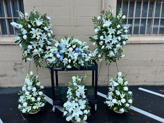 Full funeral arrangements ready for delivery.