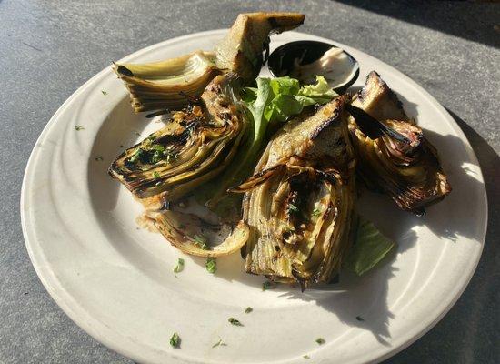 Roasted artichoke with garlic aioli