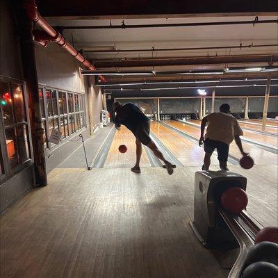 People bowling