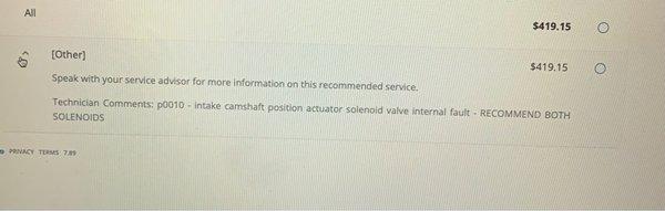 They want $420 for a job that takes 10-15 minutes. Parts are $110...so labor for a 15 minute job is $300?! I did the job myself.