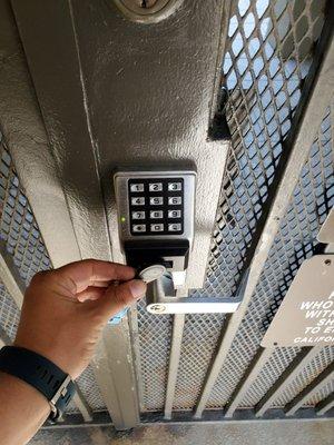 Installed a keypad/ card reader stand alone lever lock on a pool gate. Great way to control access to your home or business