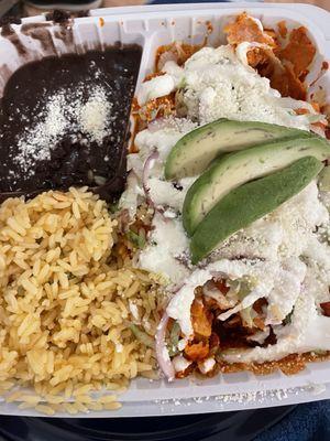 Takeout Enchiladas de Pollo in red sauce