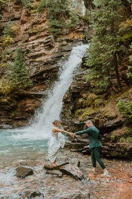 waterfall elopement in the San Juan Mountains