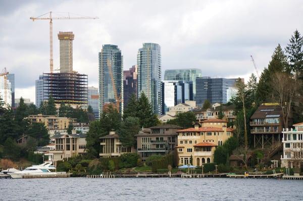 Bellevue from Meydenbauer Bay, as seen on our Lake Washington Cruise