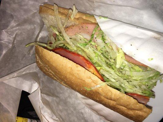 Second half of the large Italian sub. Soft bread