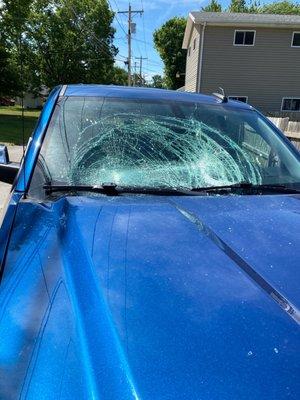 Busted windshield