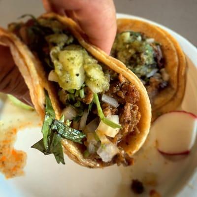 Taco al Pastor, $2 -- MEXCELLENT! Moment of silence level flavor.