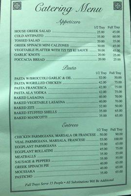 Catering Menu