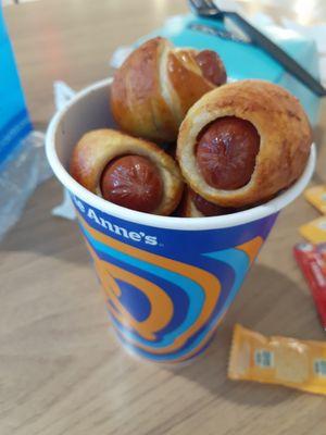 Mini pretzel dogs