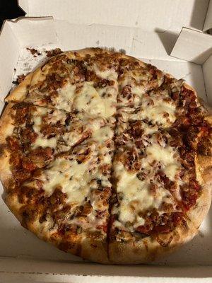 Bacon and ham original 12 inch crust