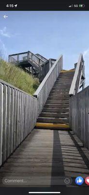 Stairs to the top of the biggest mound