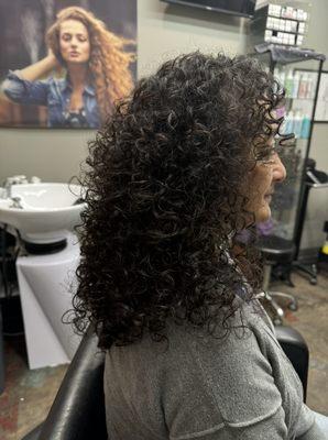 Curly cut and style