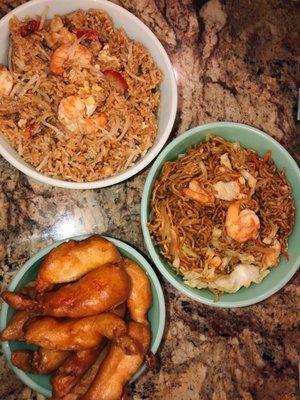 To Go | House Fried Rice | Shrimp Low Mein | Fried Shrimp