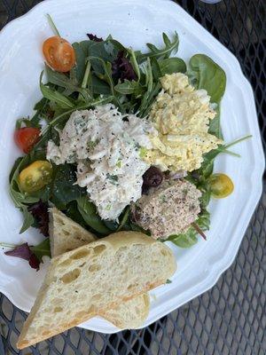 Trio salad - egg/crab and chicken salads