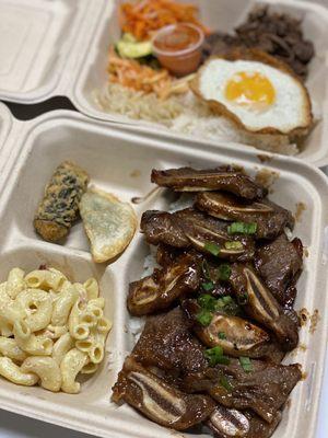 Kalbi(Beef short rib) plate Bulgogi(beef) bibimbap