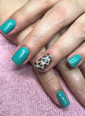 Hard gel with nail art