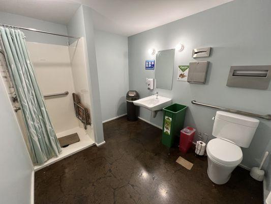 Single-stall bathroom with shower