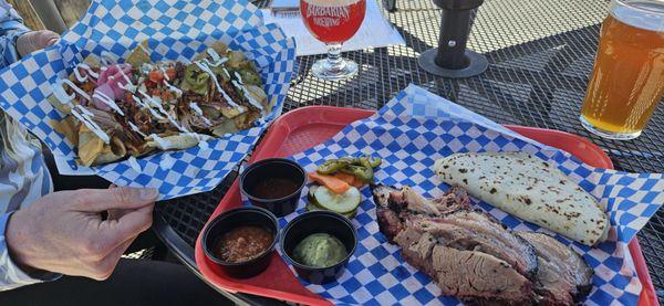 Delicious brisket and nachos