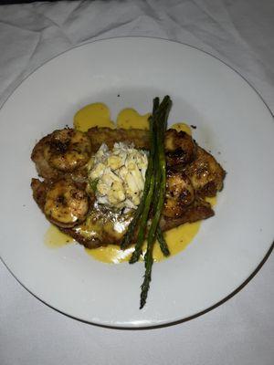 Grouper Perez with asparagus