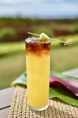 Kula Organic Rum, Kula Toasted Coconut Rum, orange, pineapple, Kula Dark Rum float