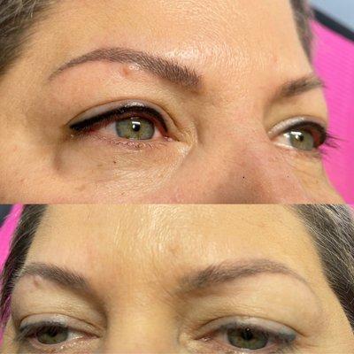 Eyeliner color and shape correction