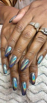 I love my Liquid Gel Nails!!! This Chrome is so gorgeous!!!  Thank you my magical nail tech!