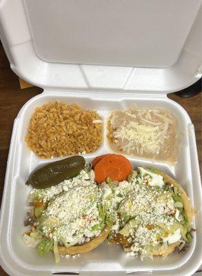 (05/04/24) Saturday Special: 2 sopes, rice and beans