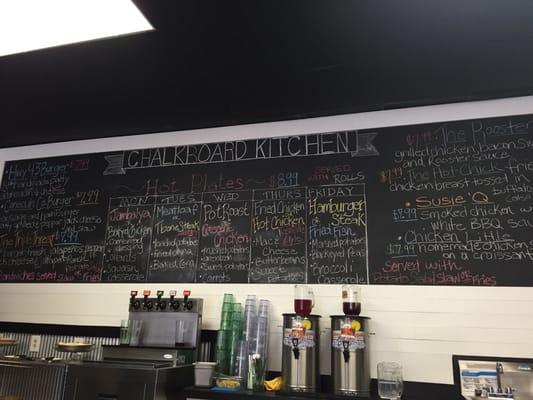 Chalkboard menu.