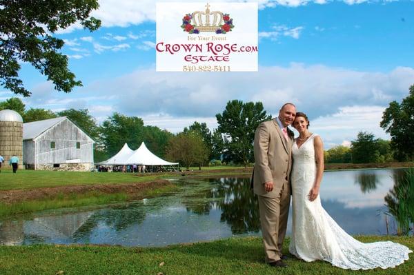 Barn reflection ceremony site at the pond.