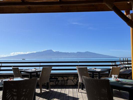 Tahiti from the dining room at the Sofitel.