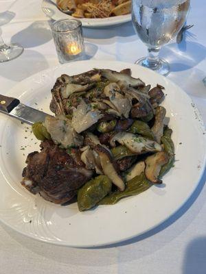 New York Strip Steak with peppers and onions, this was great