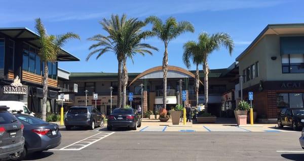 View of retail center where Eve's studio. It's in the same center as Seaside Market but on the 2nd floor, and a little to the north.