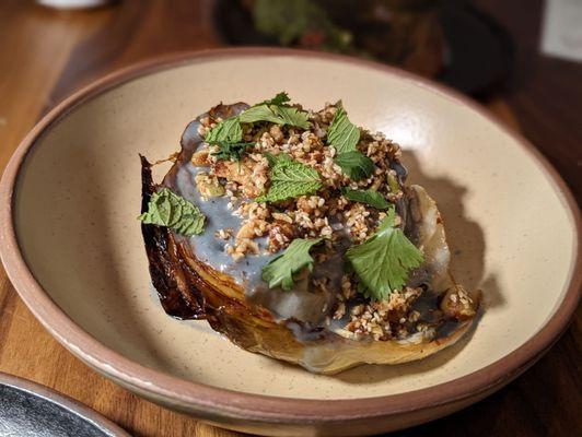 Charred cabbage with buttermilk glaze