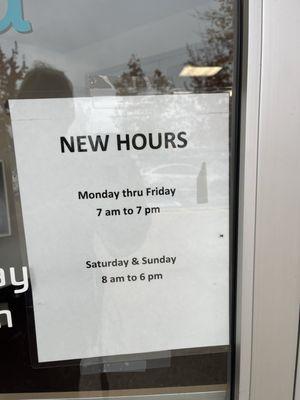 New Hours