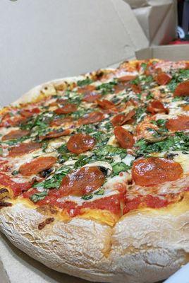 Mushroom, spinach, pepperoni