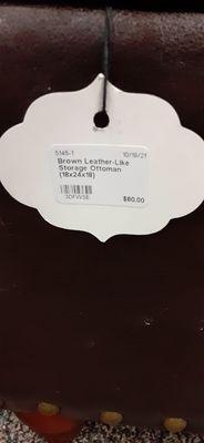 Leather ottoman time stamp effective 10/19/21.